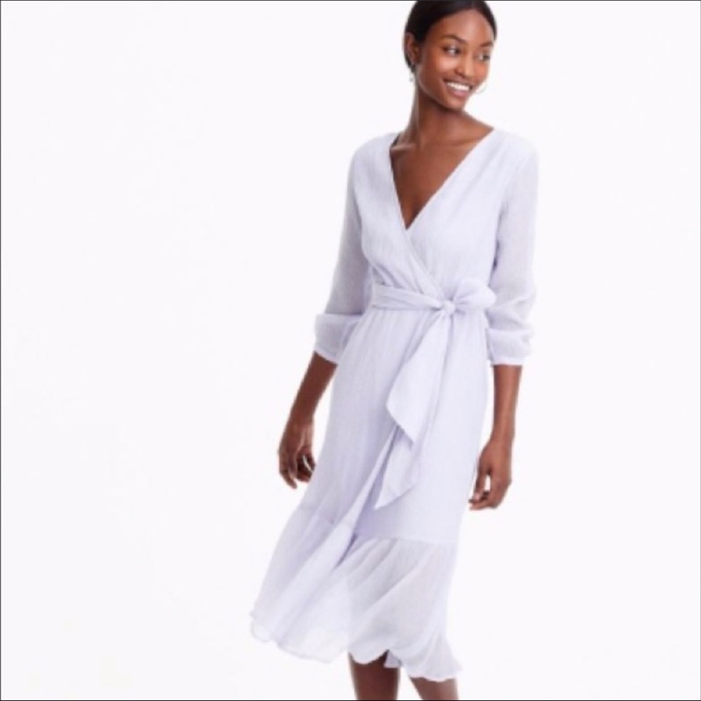 J. Crew Point Sur Faux Wrap Dress in Lavender